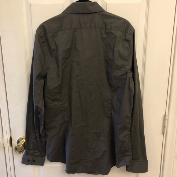 Grey Long Sleeve Button Down Shirt SZ. M - Picture 2 of 3